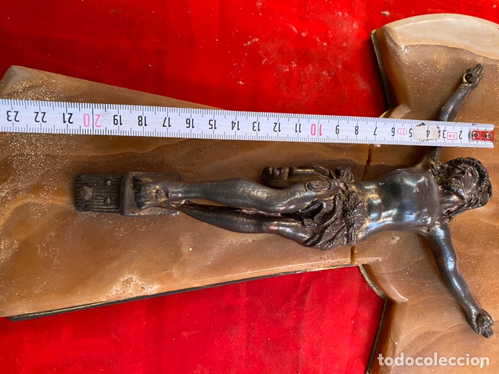 Antig&uuml;edades: Cristo bronce sobre m&aacute;rmol para restaurar - Foto 4
