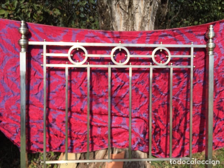 Antig&uuml;edades: CABECERO DE CAMA NIQUELADA - Foto 10