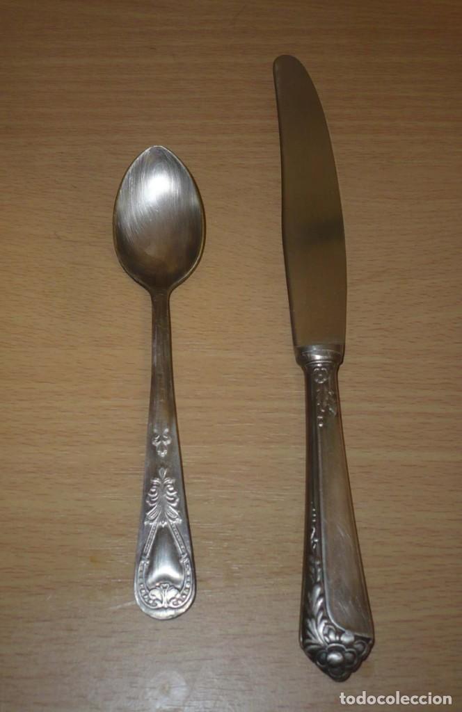 Antig&uuml;edades: Antiguo Cuchillo y Cuchara Postre . Grabados - Foto 1
