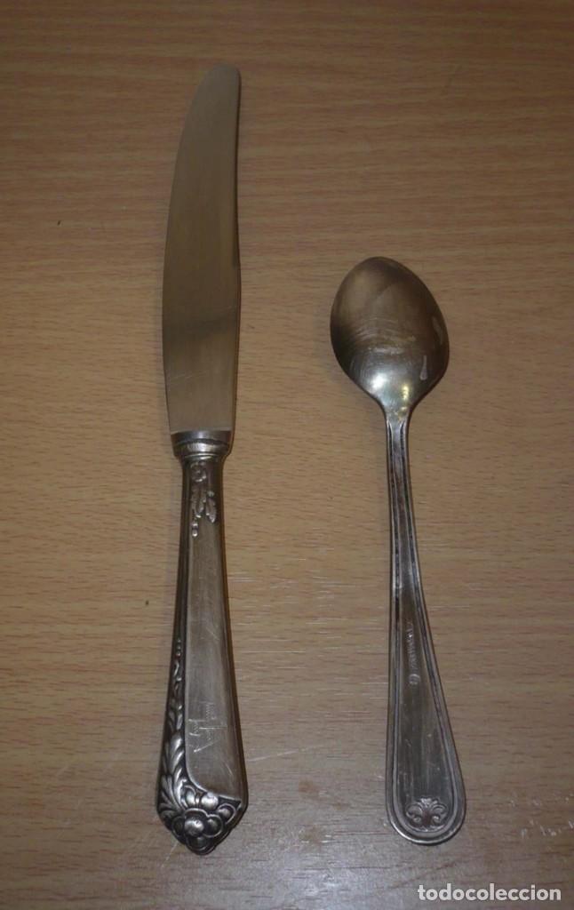 Antig&uuml;edades: Antiguo Cuchillo y Cuchara Postre . Grabados - Foto 2