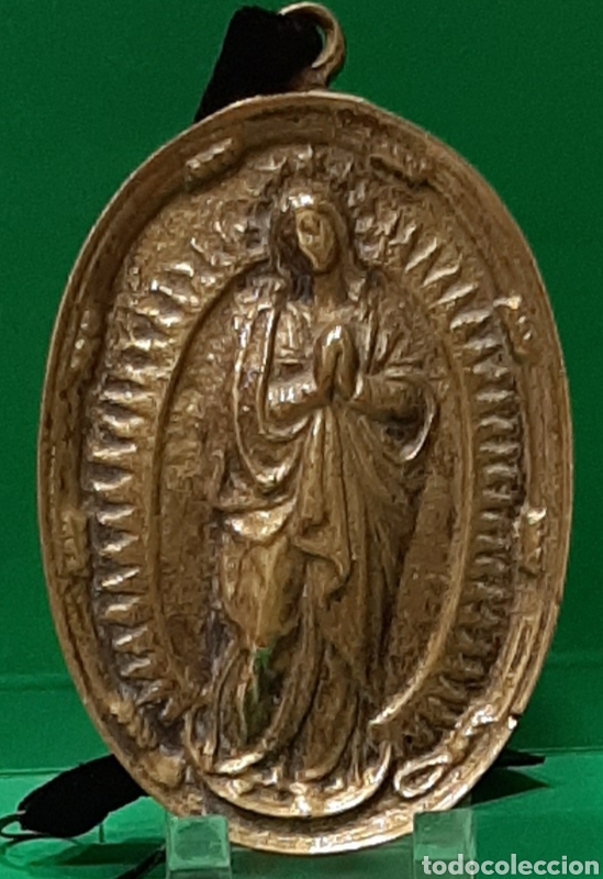 Antig&uuml;edades: INMACULADA. ANTIGUA PLACA DEVOCIONAL DE BRONCE. S. XVII. - Foto 1