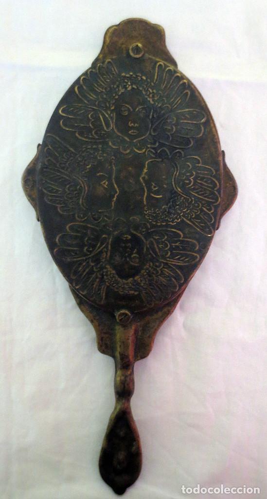 Antig&uuml;edades: ESPEJO DE MANO PARA TOCADOR CON QUERUBINES - Foto 1