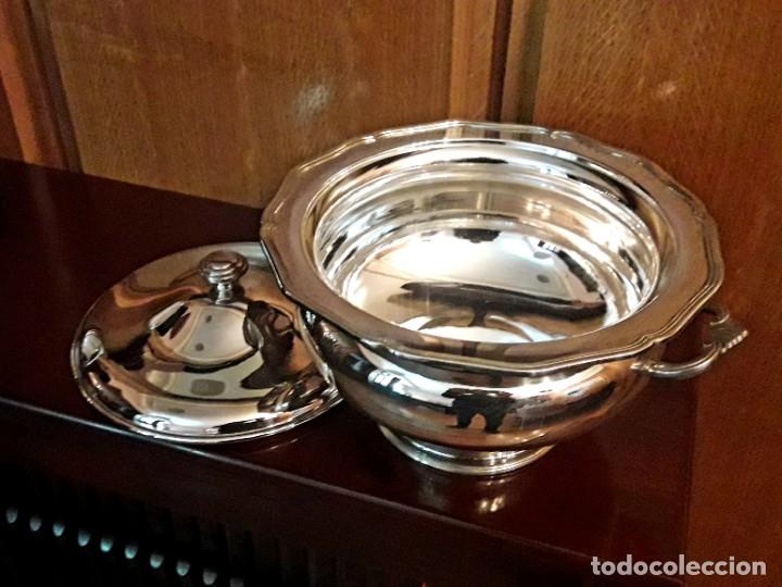 Antig&uuml;edades: GRAN SOPERA CON ASAS DE ALPACA PLATEADA Y NUEVA - Foto 5
