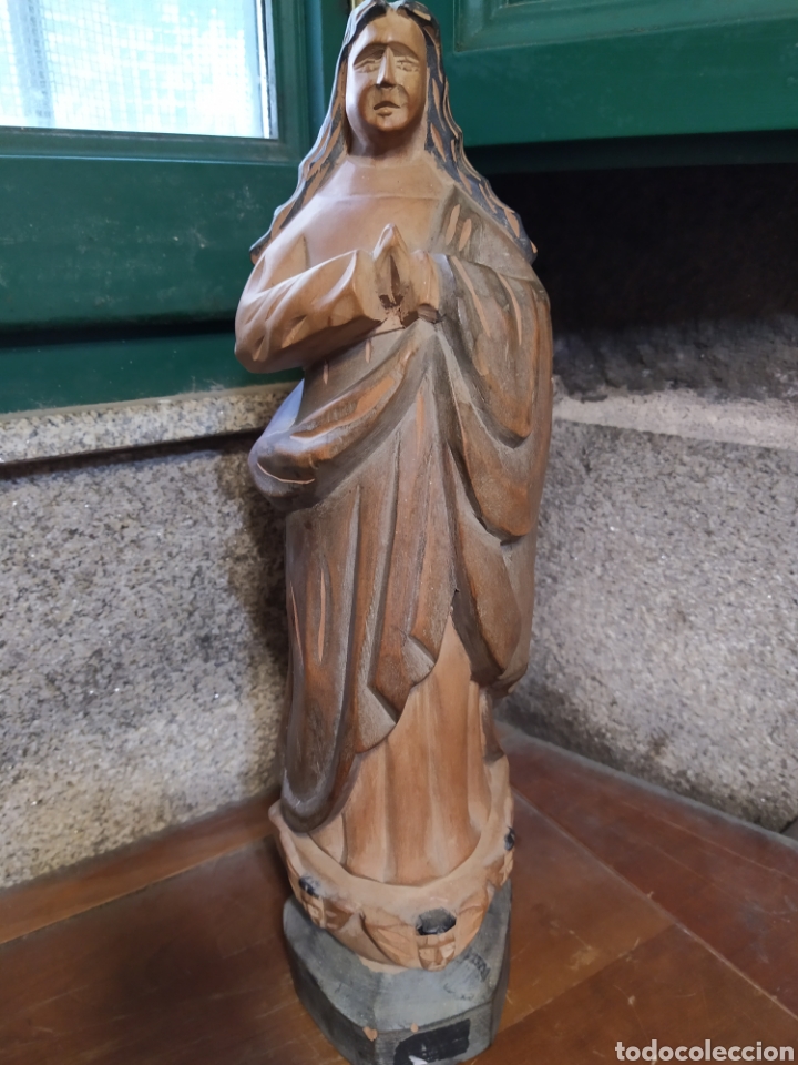 Antig&uuml;edades: Figura madera virgen inmaculada - Foto 1