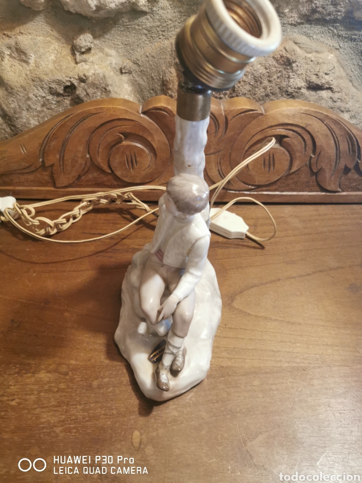 Antig&uuml;edades: l&aacute;mpara en porcelana - Foto 2