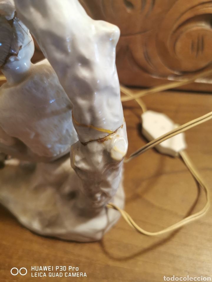 Antig&uuml;edades: l&aacute;mpara en porcelana - Foto 4