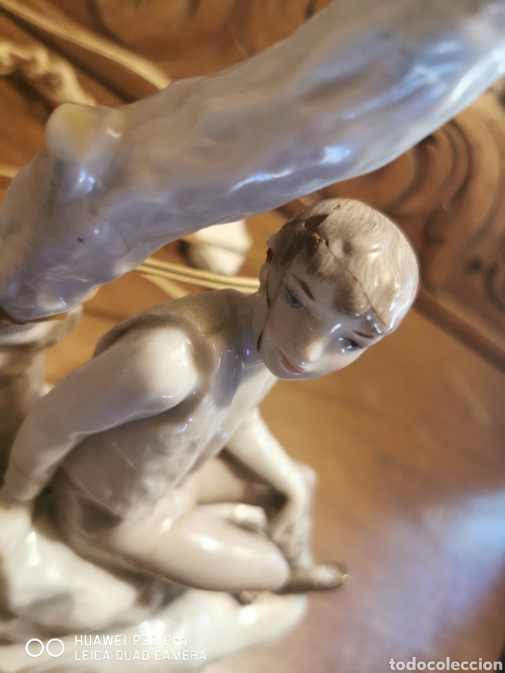 Antig&uuml;edades: l&aacute;mpara en porcelana - Foto 5
