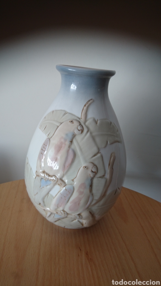 Antiques: Jarr&oacute;n Porceval motivo loros