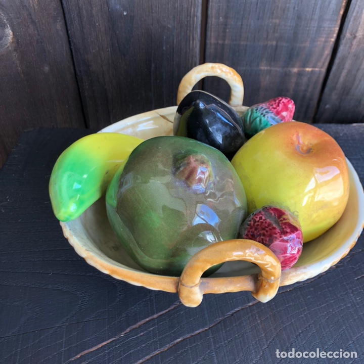 Antig&uuml;edades: CESTA CON FRUTAS EN CERAMICA DE MANISES - Foto 7