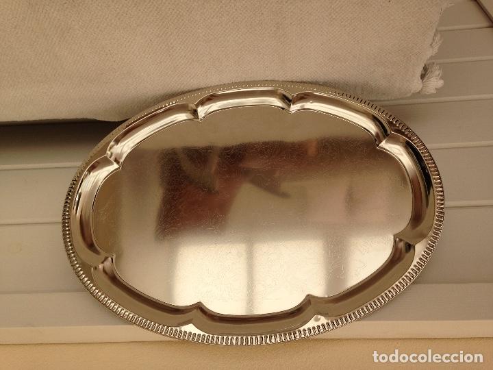 Antig&uuml;edades: Bandeja plateada como un espejo, ovalada - Foto 1