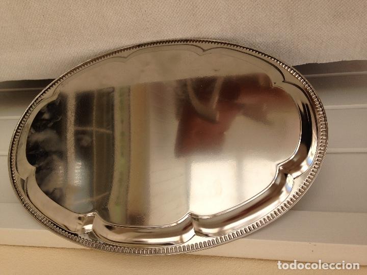 Antig&uuml;edades: Bandeja plateada como un espejo, ovalada - Foto 2