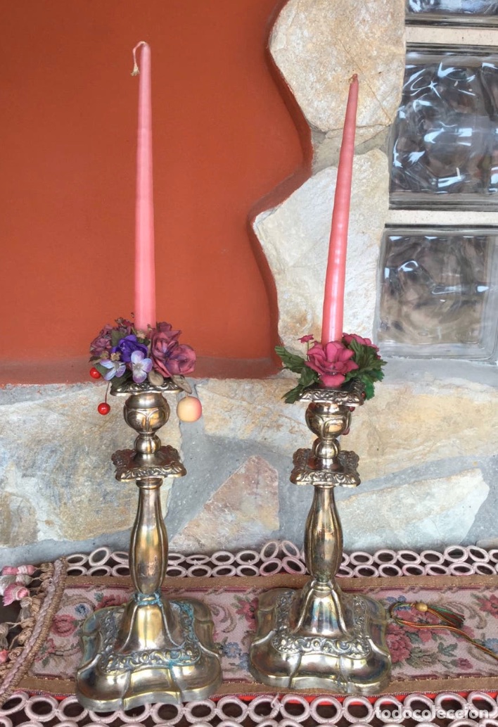 Antig&uuml;edades: Candelabros chapados en plata - Foto 2