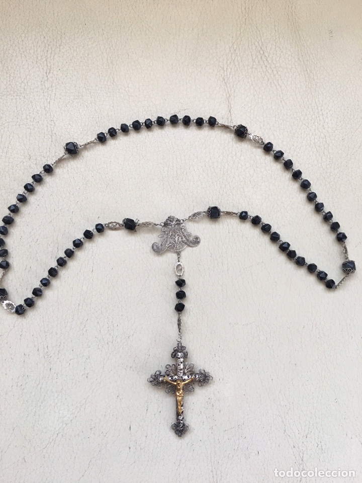 Antig&uuml;edades: Rosario azabache y plata repujada - Foto 2