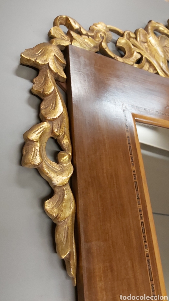 Antig&uuml;edades: Espejo greca marqueteria talla en pan de oro - Foto 5