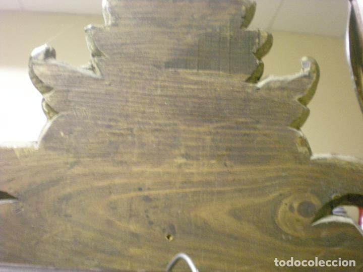 Antig&uuml;edades: ESPEJO ANTIGUO CON MARCO CORNUCOPIA CON PAN DE ORO - Foto 7