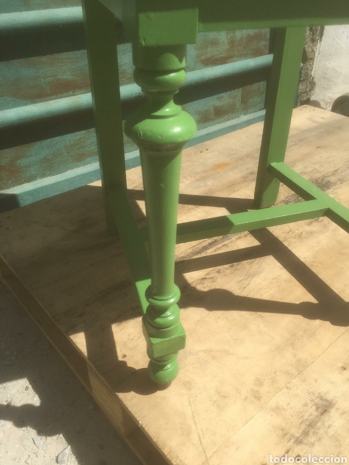Antig&uuml;edades: SILLA CASTELLANA PINTADA VERDE - Foto 6