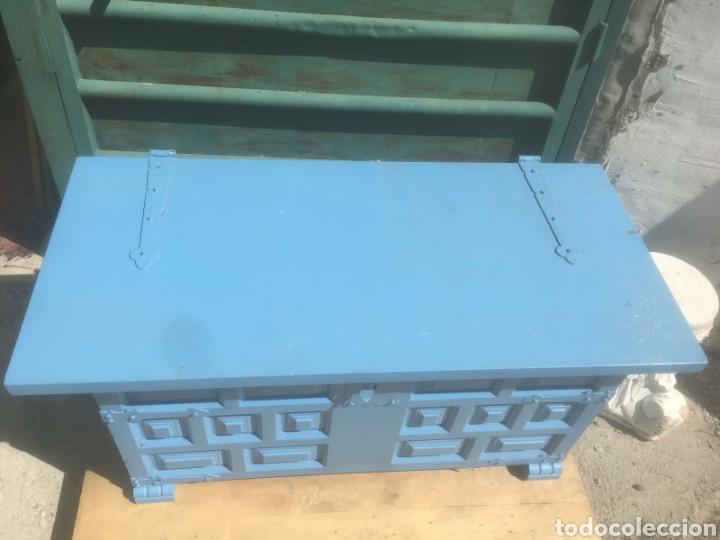 Antig&uuml;edades: ARC&Oacute;N CASTELLANO PINTADO AZUL - Foto 6