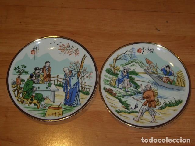 Antiquit&eacute;s: PLATOS DE PORCELANA CHINA,CON ESCENAS ORIENTALES.VINTAGE