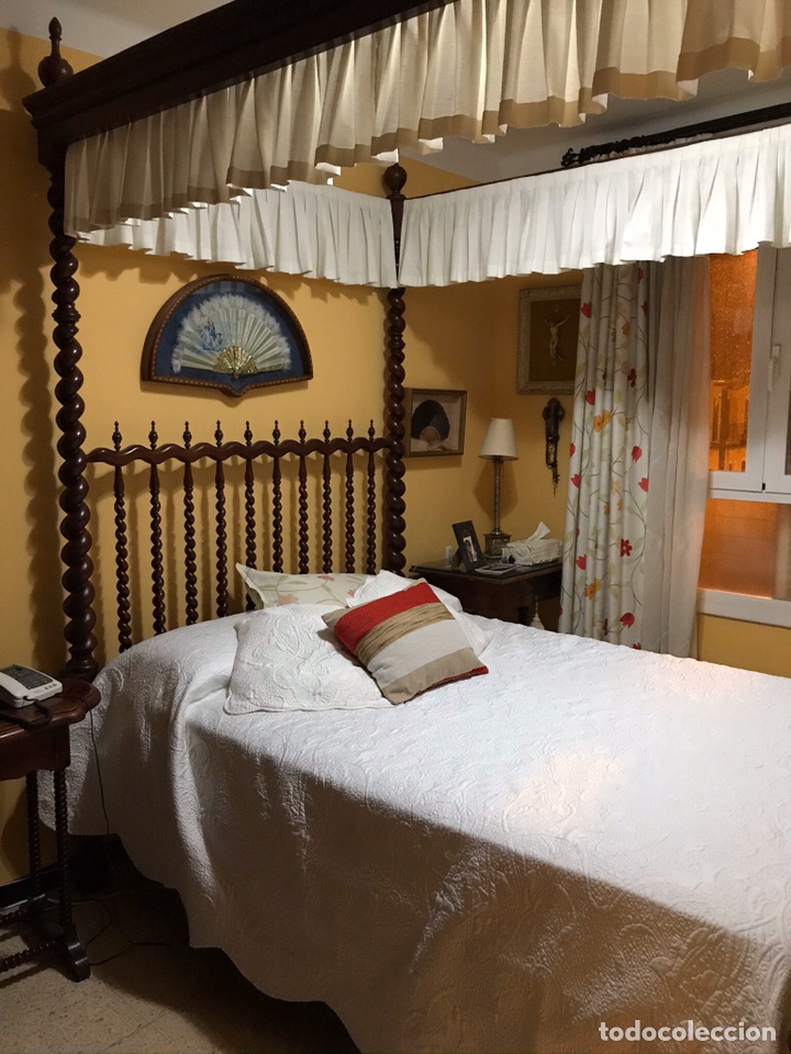 Antig&uuml;edades: Cama de caoba estilo mallorqu&iacute;n con dosel - Foto 4