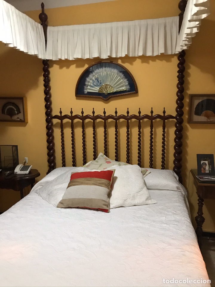 Antig&uuml;edades: Cama de caoba estilo mallorqu&iacute;n con dosel - Foto 5