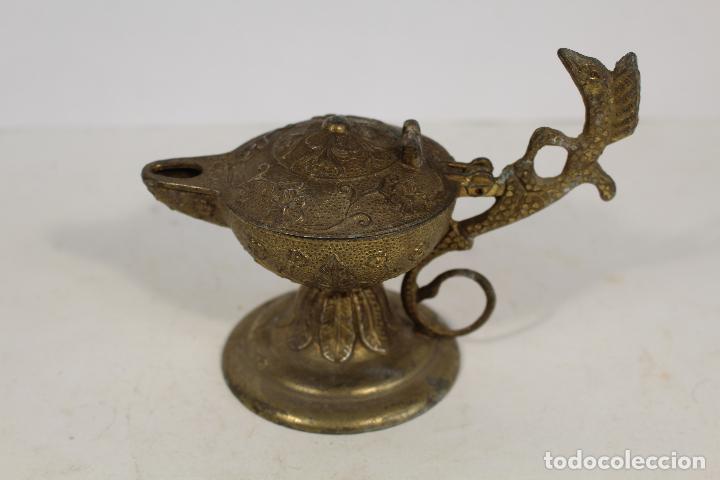 candil - antigua lampara de aceite en bronce - Buy Antique lamps on  todocoleccion