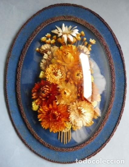 Antiques: ANTIGUO CUADRO CON FLORES SECAS MEDIADOS S,XX
