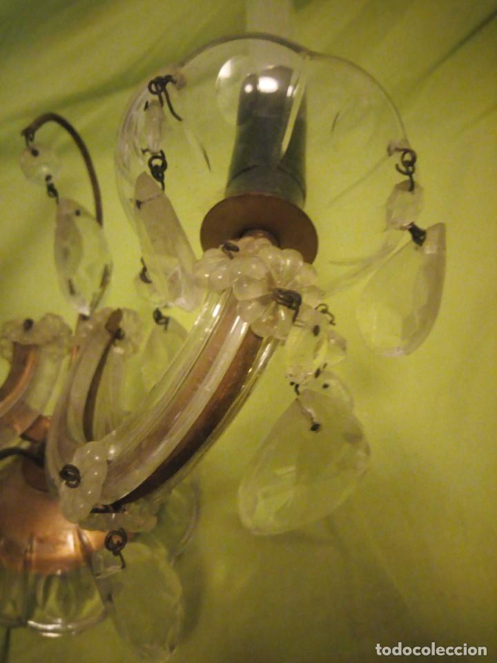 Antig&uuml;edades: Antiguo aplique de cristal 2 luces. - Foto 7