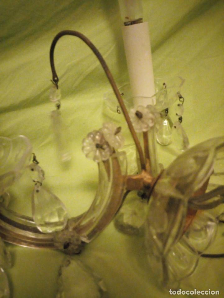 Antig&uuml;edades: Antiguo aplique de cristal 2 luces. - Foto 10