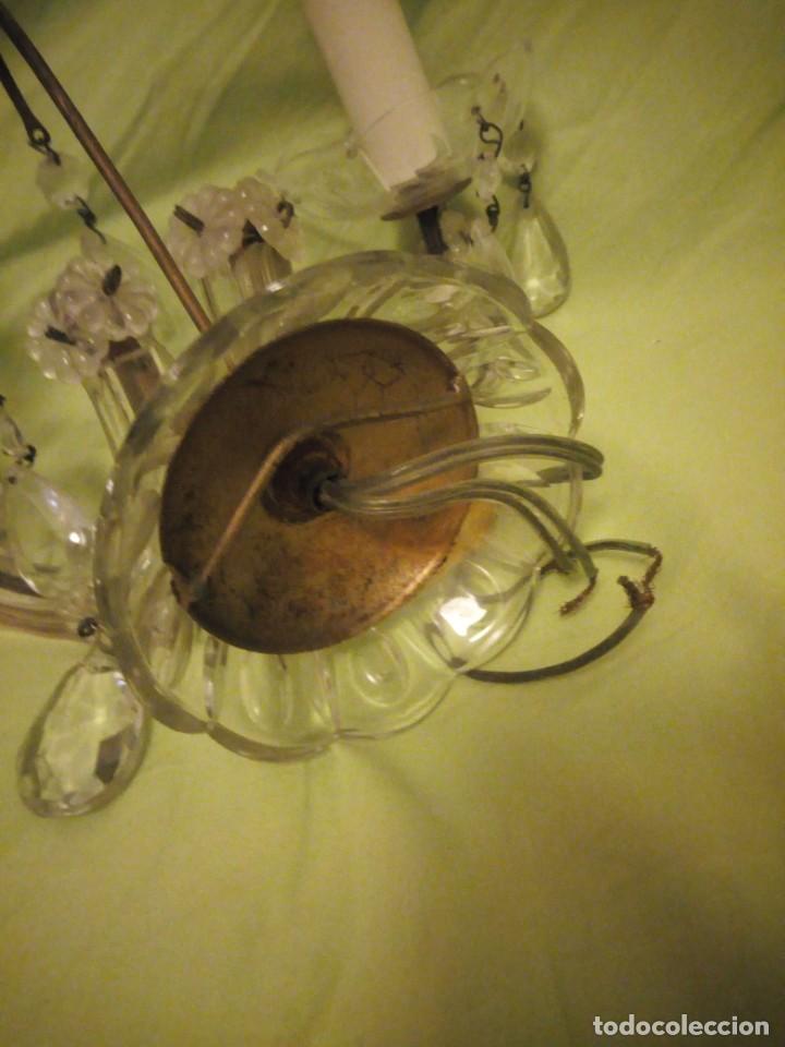 Antig&uuml;edades: Antiguo aplique de cristal 2 luces. - Foto 12