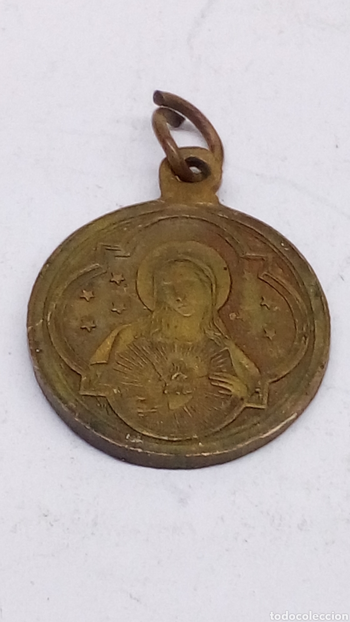 Antig&uuml;edades: Medalla religiosa escapulario antiguo - Foto 2