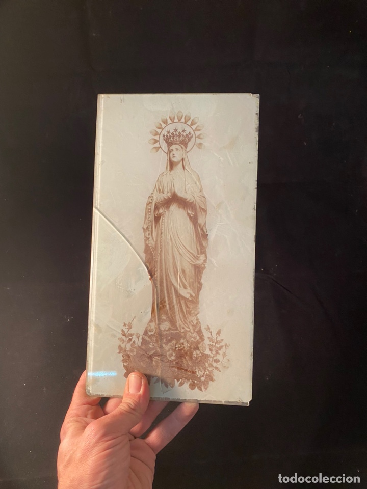 Antig&uuml;edades: Imagen de virgen sobre cristal - Foto 3