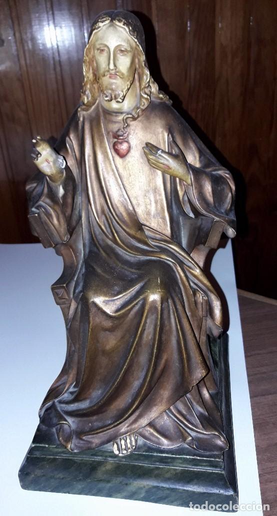 Antig&uuml;edades: Figura Sagrado Coraz&oacute;n de Jes&uacute;s - Foto 1