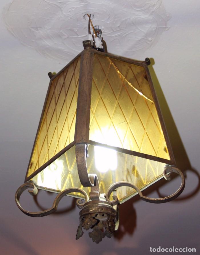 Antig&uuml;edades: Farol met&aacute;lico aprox. 40cm. - Foto 1