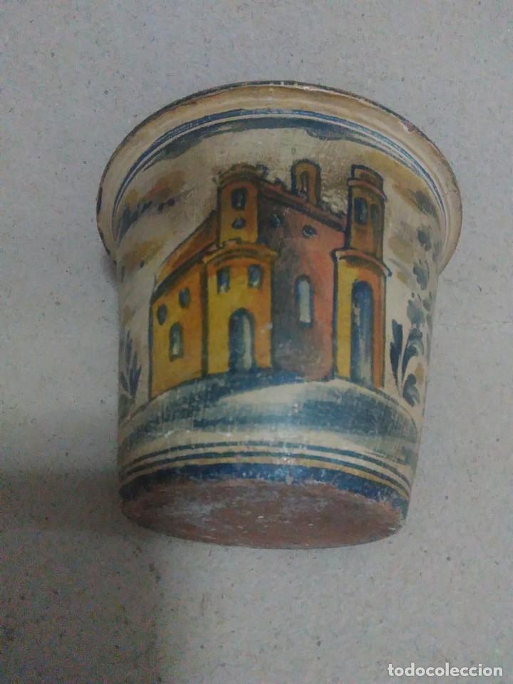Antig&uuml;edades: Recipiente de cer&aacute;mica talavera antiguo ( defectos ) - Foto 8