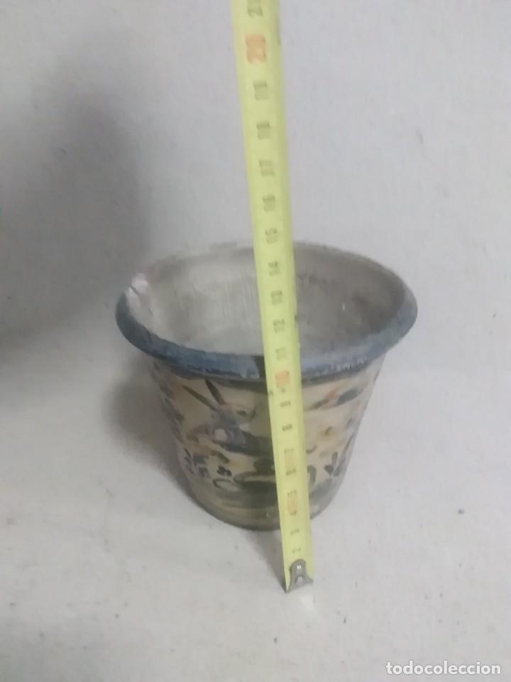 Antig&uuml;edades: Recipiente de cer&aacute;mica talavera antiguo ( defectos ) - Foto 11