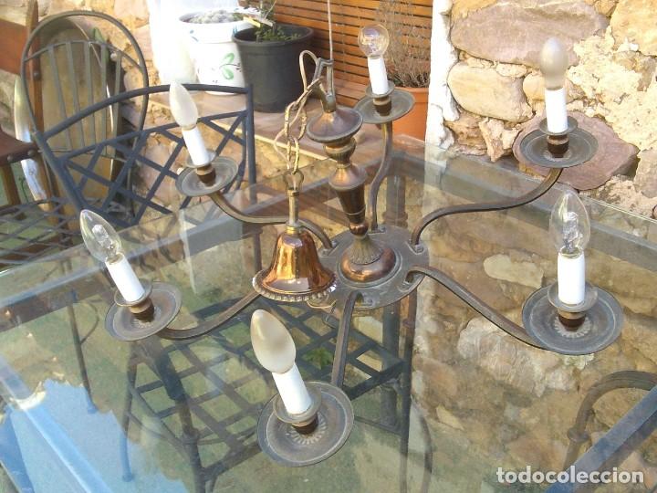 Antig&uuml;edades: Antigua l&aacute;mpara de seis brazos. - Foto 3
