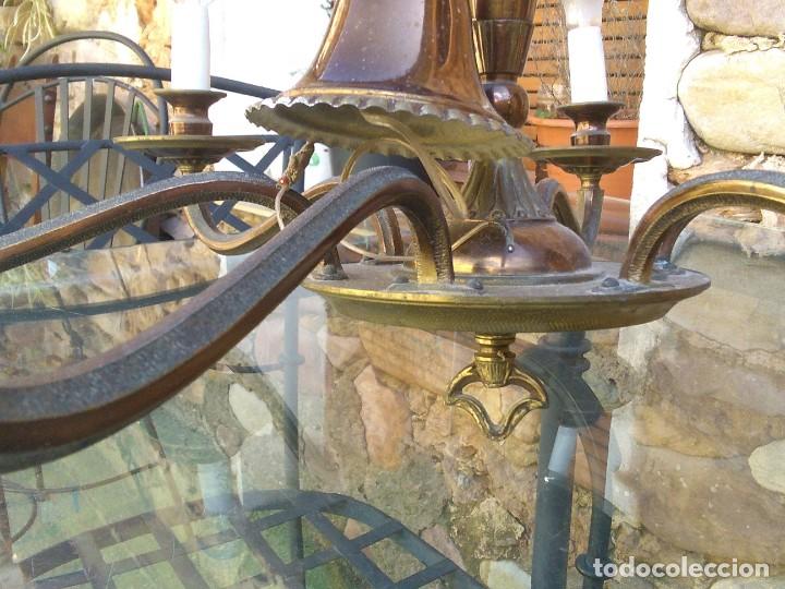 Antig&uuml;edades: Antigua l&aacute;mpara de seis brazos. - Foto 6