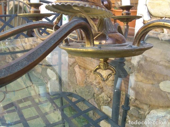 Antig&uuml;edades: Antigua l&aacute;mpara de seis brazos. - Foto 7