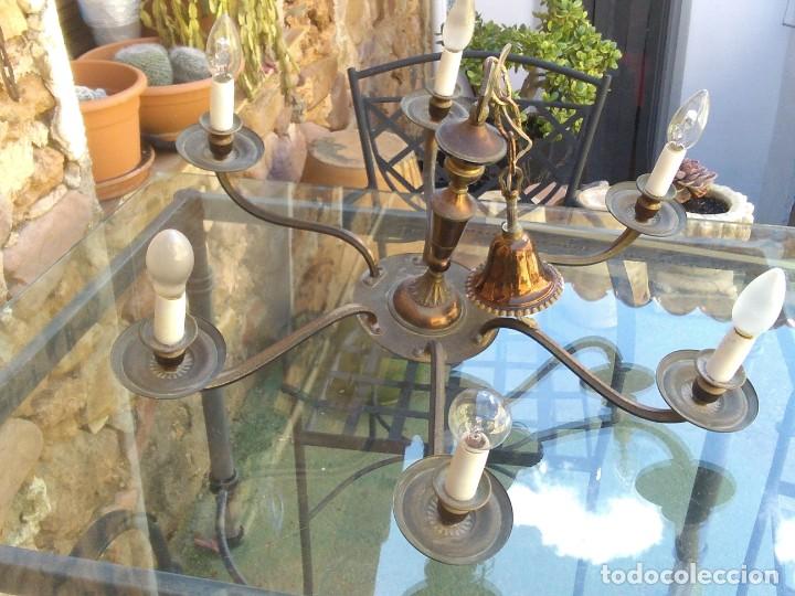 Antig&uuml;edades: Antigua l&aacute;mpara de seis brazos. - Foto 8