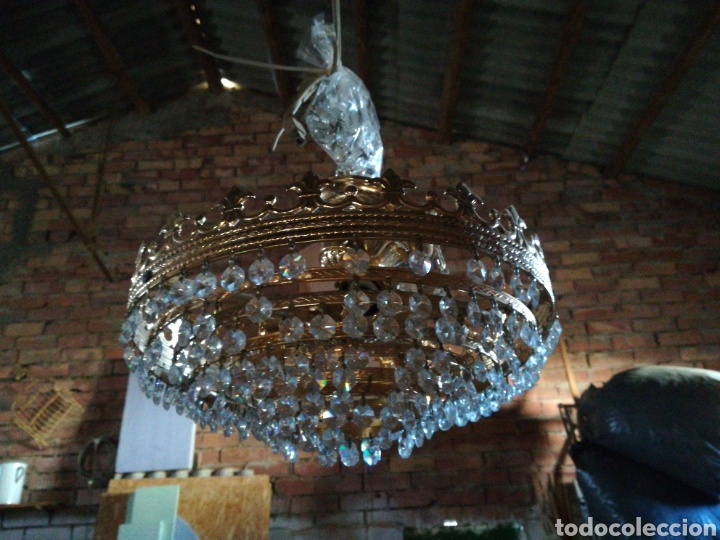 Antig&uuml;edades: Aplique techo lagrima cristal - Foto 1