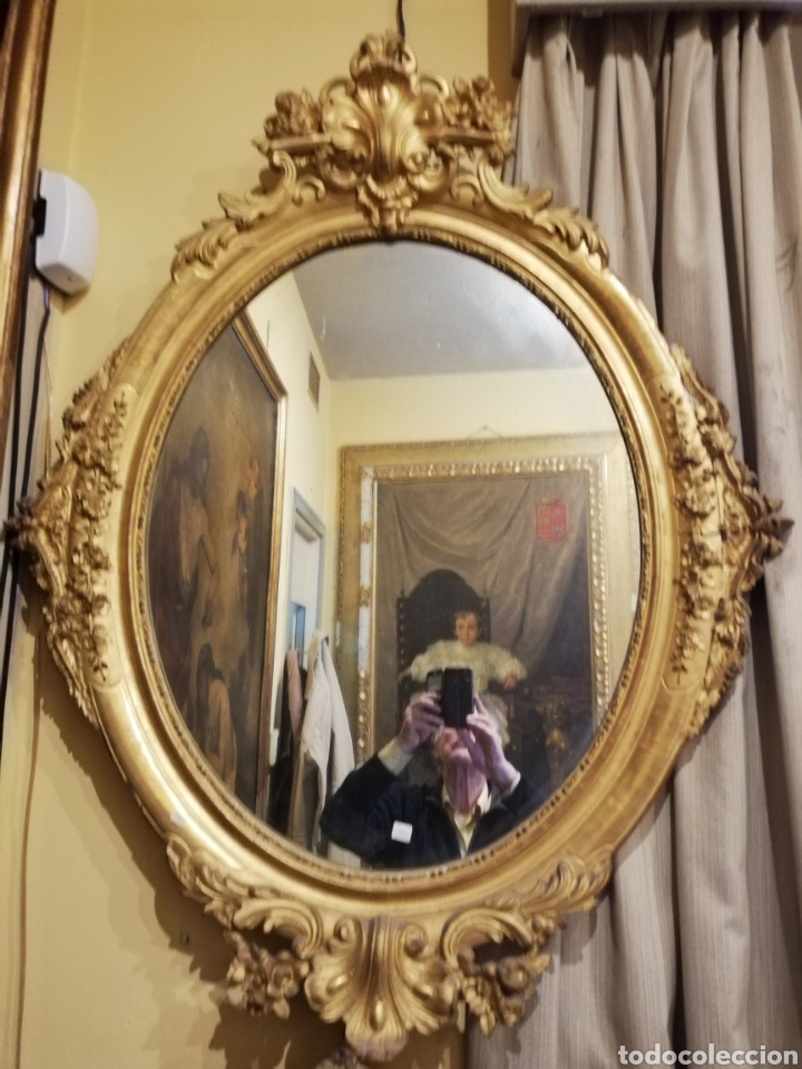 Antig&uuml;edades: Espejo isabelino dorado - Foto 2