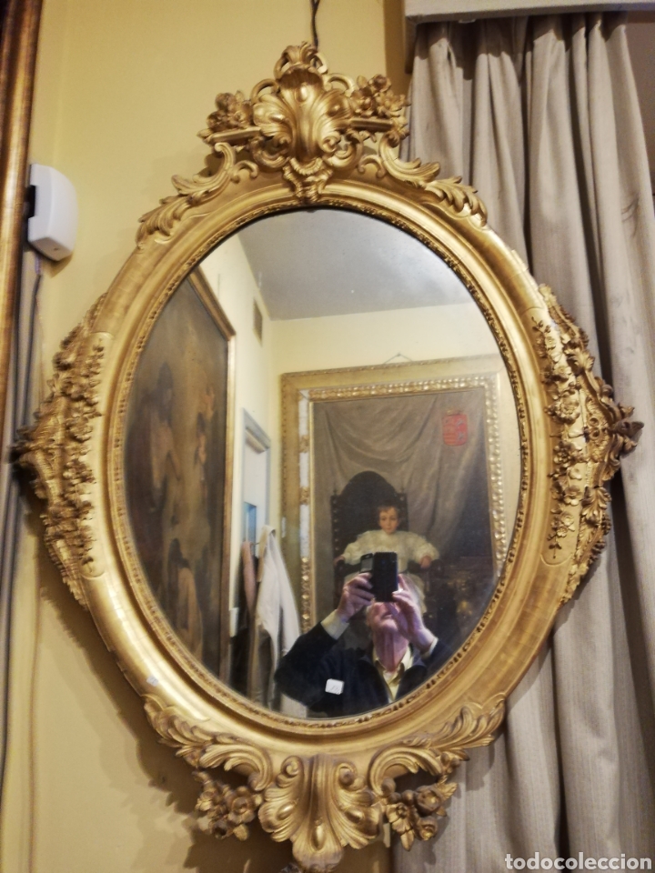 Antig&uuml;edades: Espejo isabelino dorado - Foto 1