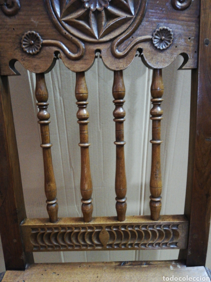 Antig&uuml;edades: Silla r&uacute;stica tallada encerada - Foto 5