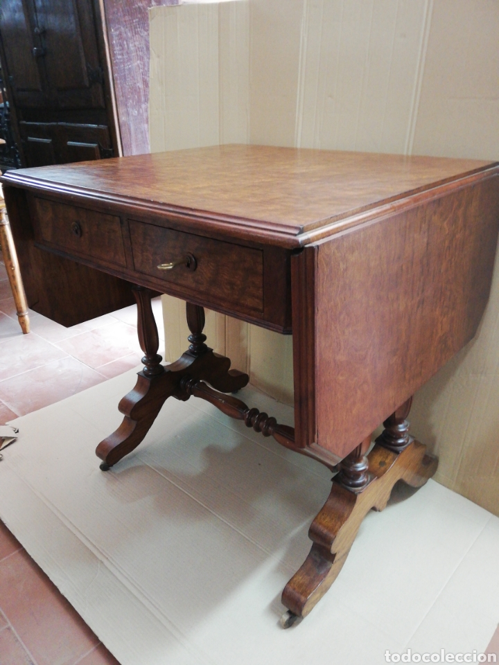 Antig&uuml;edades: Mesa restaurada con alas - Foto 4