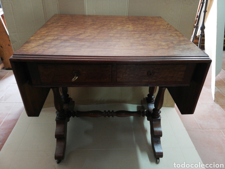 Antig&uuml;edades: Mesa restaurada con alas - Foto 1