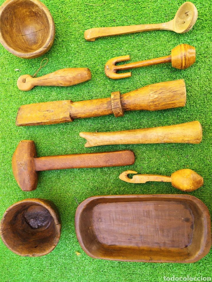 Antiquit&eacute;s: LOTE DE ARTESANIA POPULAR DE MADERA