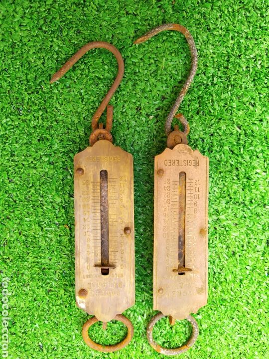 Antiquit&eacute;s: 2 DINAMOMETROS. BALANZAS DE MUELLE - DE RESORTE ANTIGUAS