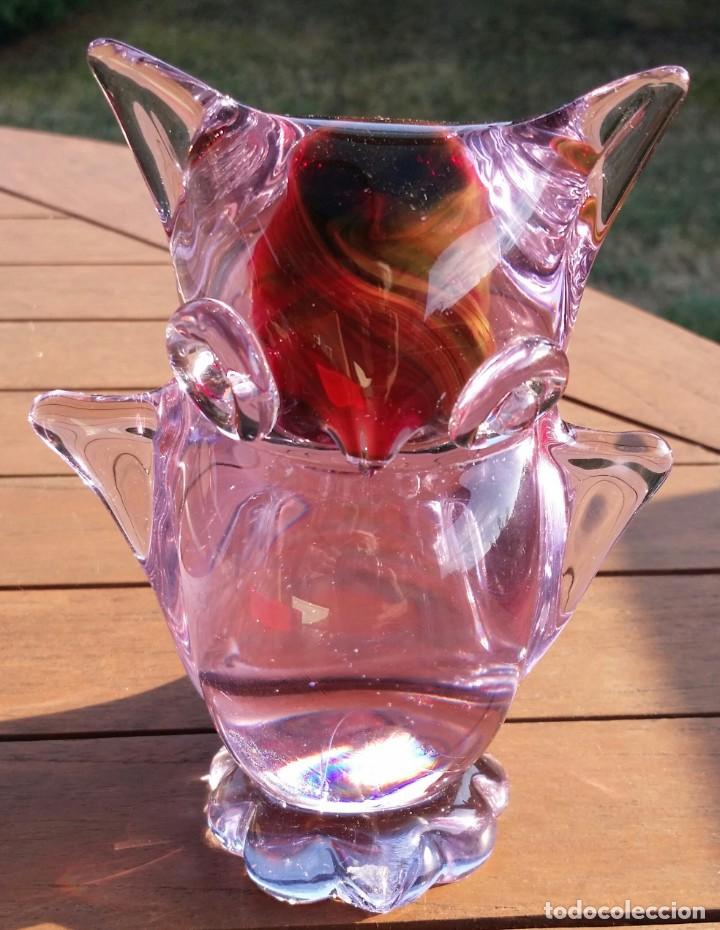 Antig&uuml;edades: BUHO DE CRISTAL DE MURANO, TIPO SEGUSO.