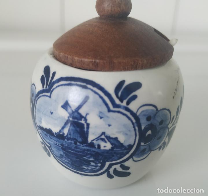 Antigüedades: Pequeños salero y azucarero de porcelana holandesa de Delf. - Foto 5 - 196377428