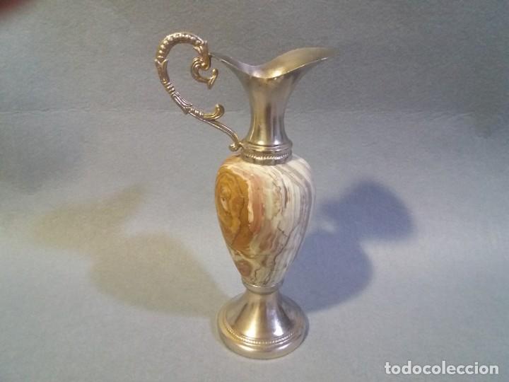 Antig&uuml;edades: MINI JARR&Oacute;N DE METAL Y M&Aacute;RMOL - Foto 1